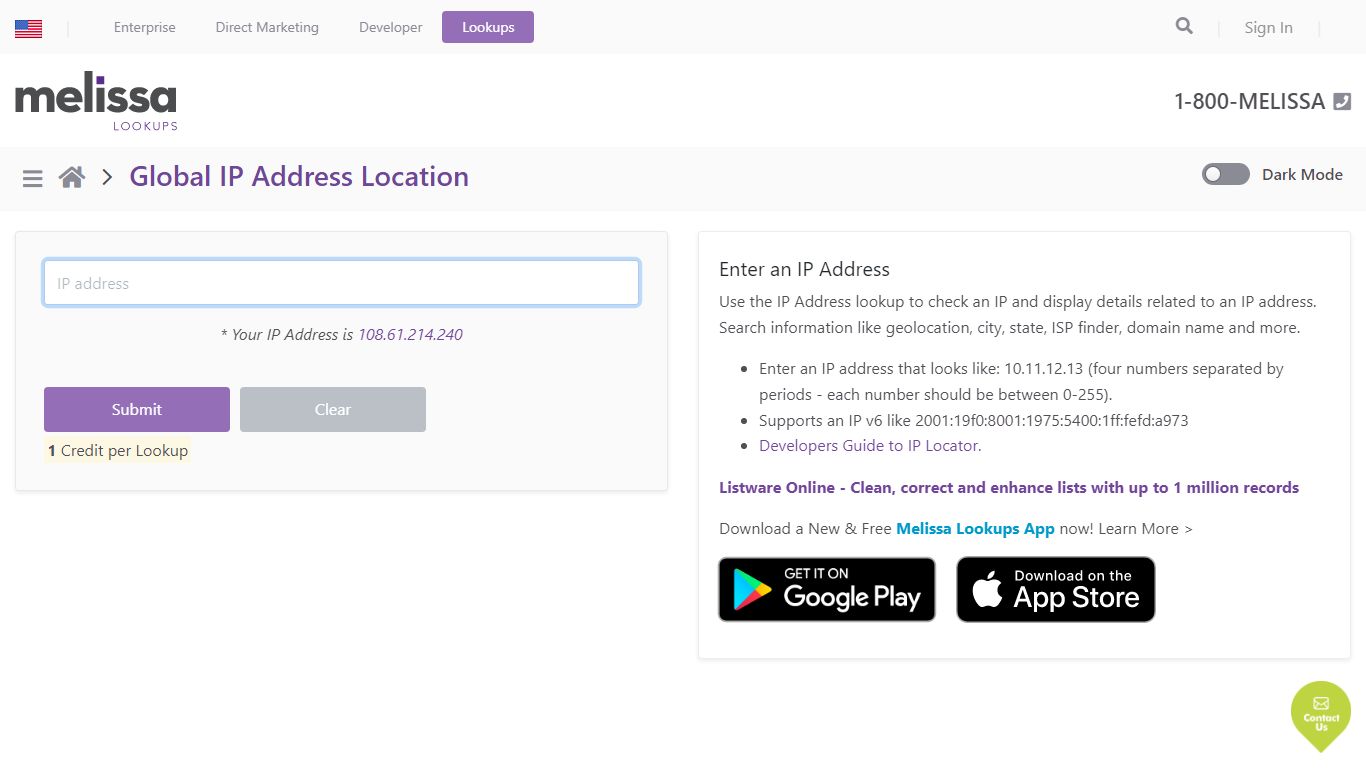 IP Address Lookup | Melissa Lookups